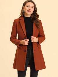 Women's Wool Blend Collared Coat – Tailored Fit