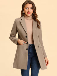 Women's Wool Blend Collared Coat – Tailored Fit