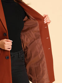 Women's Wool Blend Collared Coat – Tailored Fit