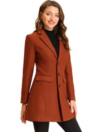 Women's Wool Blend Collared Coat – Tailored Fit