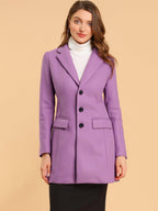 Women's Wool Blend Collared Coat – Tailored Fit