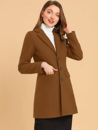 Women's Wool Blend Collared Coat – Tailored Fit