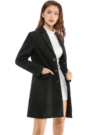 Women's Wool Blend Collared Coat – Tailored Fit