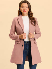 Women's Wool Blend Collared Coat – Tailored Fit