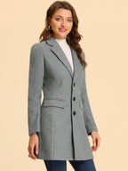 Women's Wool Blend Collared Coat – Tailored Fit