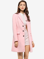 Women's Wool Blend Collared Coat – Tailored Fit