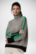 Women's Contrast Stripe Jumper – Green