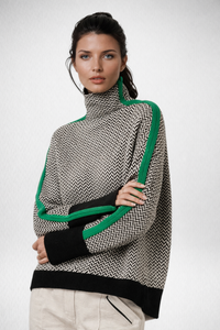 Women's Contrast Stripe Jumper – Green