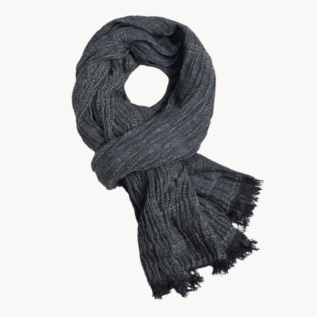 Women's Cotton Linen Scarf – Lightweight Everyday Wrap – Black