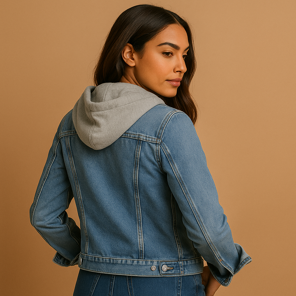 Women's Denim Hooded Jacket | Casual Outerwear | Versatile Everyday Fashion | Comfortable Fit