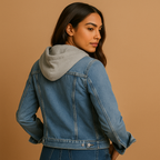 Women's Denim Hooded Jacket | Casual Outerwear | Versatile Everyday Fashion | Comfortable Fit