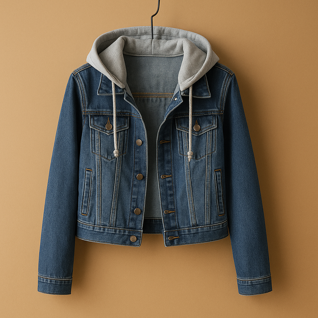 Women's Denim Hooded Jacket | Casual Outerwear | Versatile Everyday Fashion | Comfortable Fit