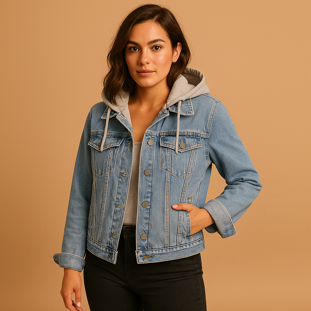 Women's Denim Hooded Jacket | Casual Outerwear | Versatile Everyday Fashion | Comfortable Fit