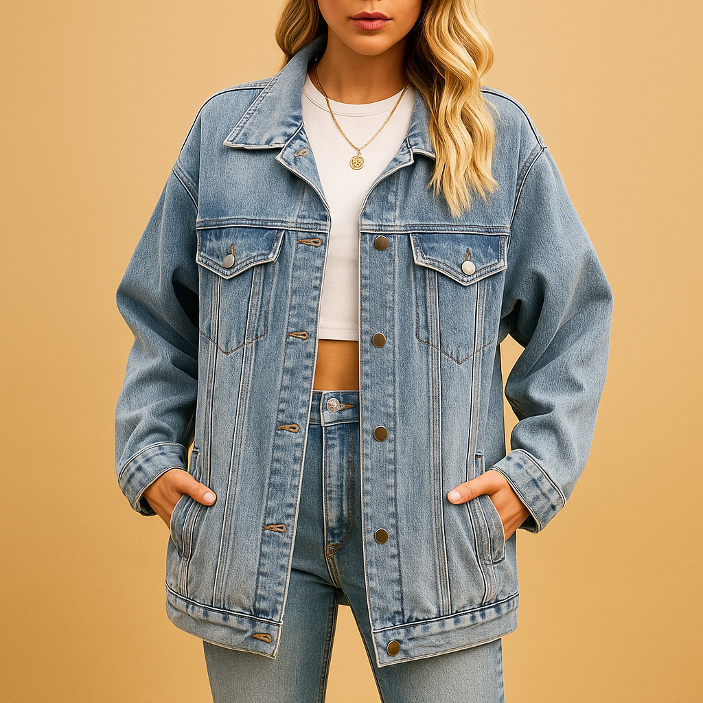 Women's Denim Winter Jacket | Warm Denim Outerwear | Stylish Cold Weather Coat for Everyday Wear