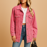 Women's Denim Winter Jacket | Warm Denim Outerwear | Stylish Cold Weather Coat for Everyday Wear