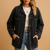 Women's Denim Winter Jacket | Warm Denim Outerwear | Stylish Cold Weather Coat for Everyday Wear