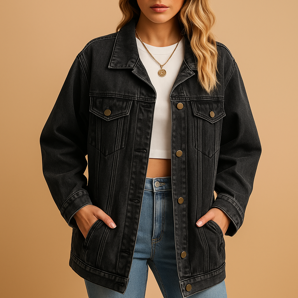 Women's Denim Winter Jacket | Warm Denim Outerwear | Stylish Cold Weather Coat for Everyday Wear