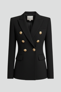 Women's Double-Breasted Blazer with Gold Buttons
