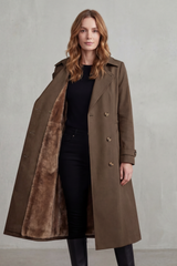 Women's Faux Fur Lined Double-Breasted Winter Coat