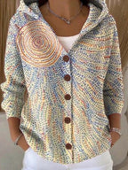 Women's Hooded Button-Front Cardigan – Relaxed Fit – Light Yellow