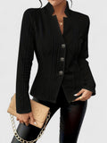 Women's Textured Fitted Jacket – Office & Casual – Black