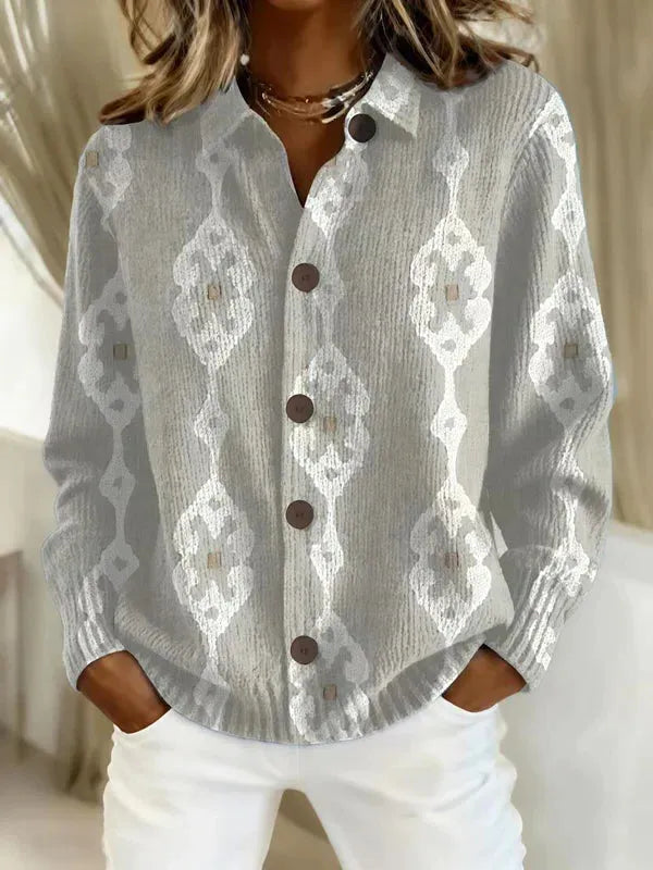 Women's Long Open Cardigan – Everyday, Work & Travel – Light Gray White
