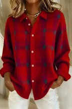 Women's Long Open Cardigan – Everyday, Work & Travel – Red