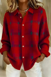Women's Long Open Cardigan – Everyday, Work & Travel – Red