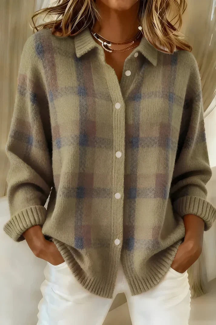 Women's Long Cardigan – Relaxed Office & Casual Layer – Brown