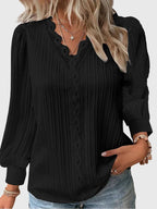 Women's Classic Pullover Blouse – Tailored Fit – Black