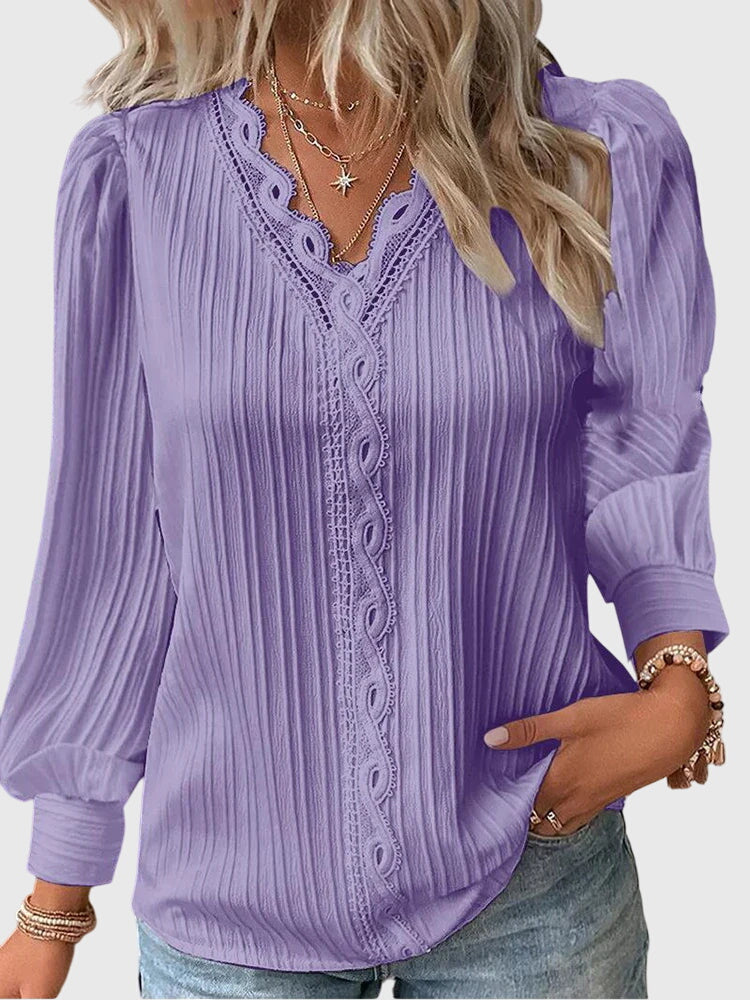 Women's Classic Pullover Blouse – Tailored Fit – Purple