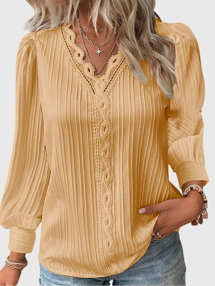 Women's Classic Pullover Blouse – Tailored Fit – Yellow