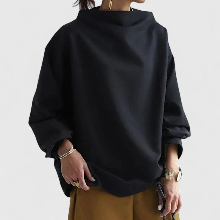 Women's High Neck Relaxed Top – Office & Casual