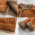 Women's Faux Shearling Jacket in Brown – Suede-Look