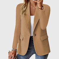 Women's Structured Formal Blazer – Lightweight – Brown