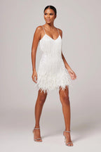 Women's Fringe Feather Cocktail Dress | Elegant Evening Wear for Parties