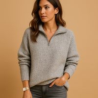 Women's Half Zip Sweater | Soft Knit Fabric | Casual Layering Top for Everyday Wear