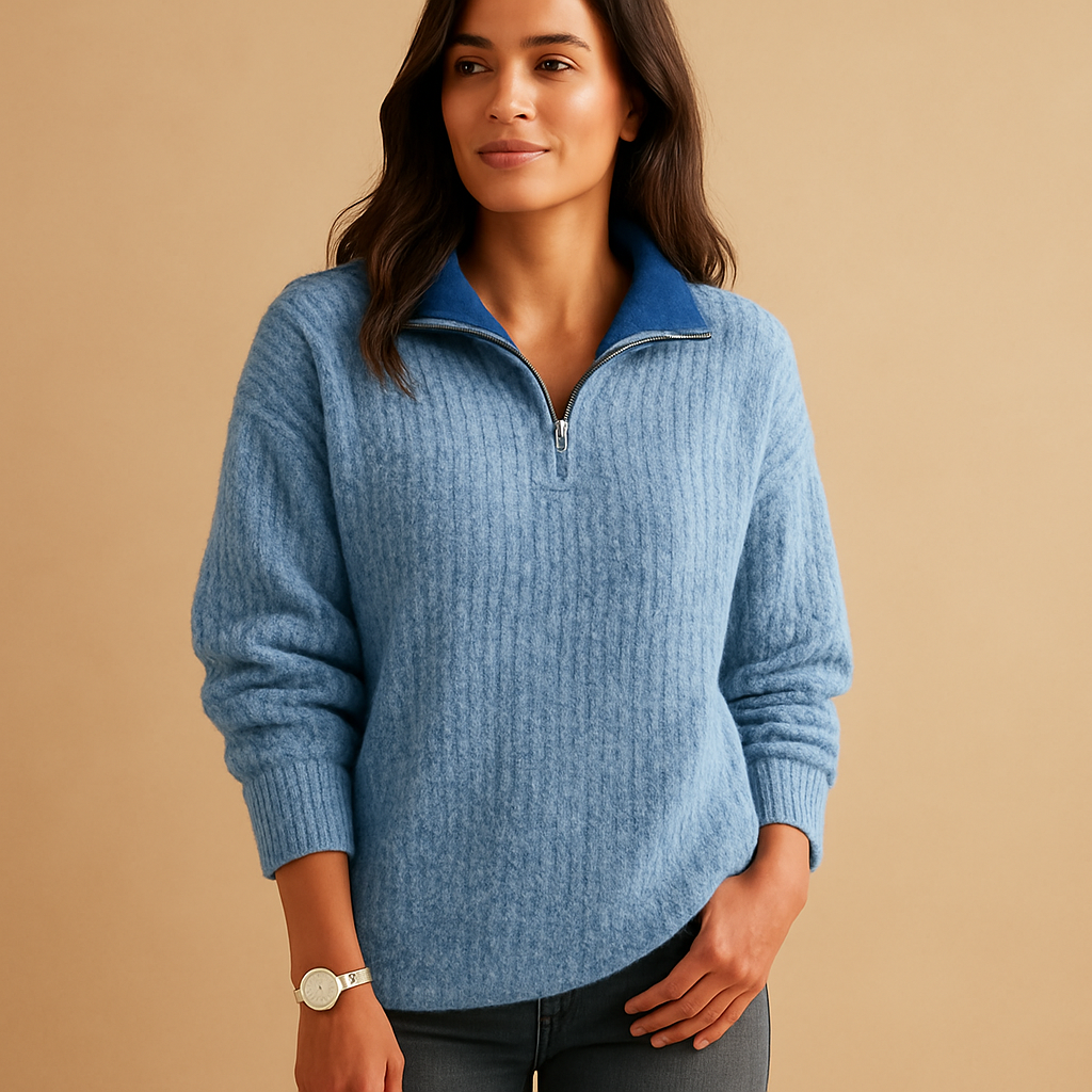 Women's Half Zip Sweater | Soft Knit Fabric | Casual Layering Top for Everyday Wear