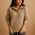 Women's Half Zip Sweater | Soft Knit Fabric | Casual Layering Top for Everyday Wear