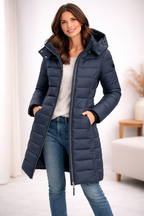 Women's Hooded Zip Puffer Jacket – Warm Outdoor Layer