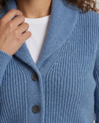 Women's Lapel Collar Button-Front Knit Cardigan