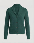Women's Lapel Collar Button-Front Knit Cardigan – Dark green