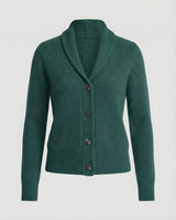Women's Lapel Collar Button-Front Knit Cardigan