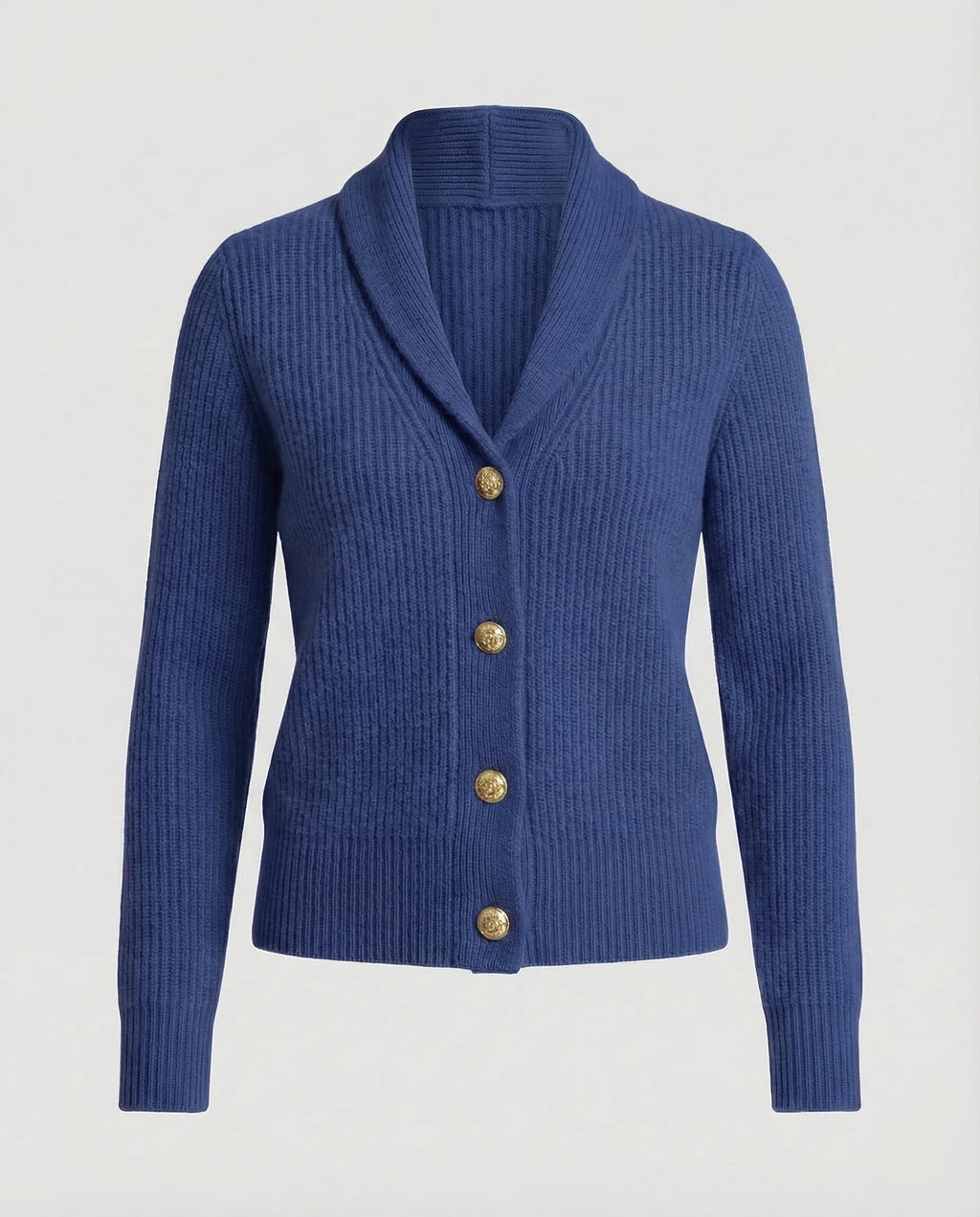 Women's Lapel Collar Button-Front Knit Cardigan – Dark blue