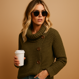 Women's Fitted Knit Jumper – Soft Slim Fit Knitted Sweater, Casual Everyday Pullover
