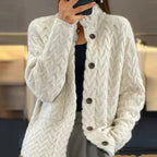 Women's Classic Knitted Cardigan – Everyday Layering – White