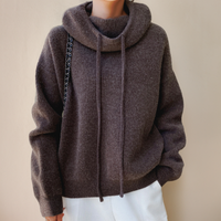 Women's Merino Wool Roll Neck Jumper – Brown