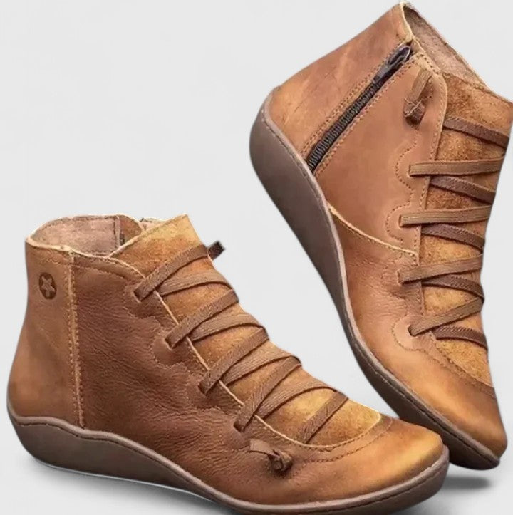 Women's Orthopaedic Ankle Boots – Supportive Walking Comfort – Brown