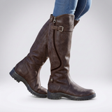 Women's Orthopaedic Tall Boots with Adjustable Buckle – Dark brown