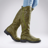 Women's Orthopaedic Tall Boots with Adjustable Buckle – Green